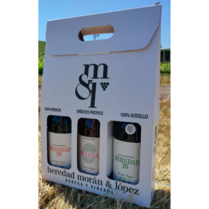 Caja de regalo con selección de tres vinos Mencía y Godello