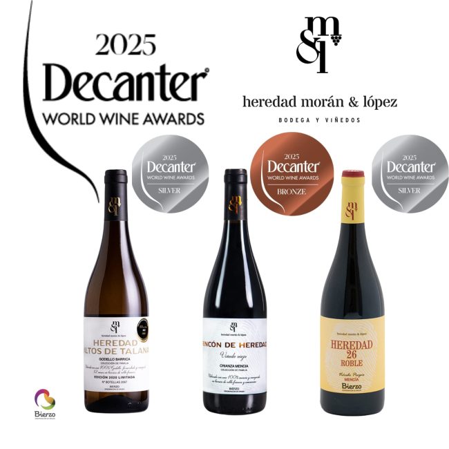 Medallas obtenidas en los Decanter World Wine Awards por Heredad Morán & López