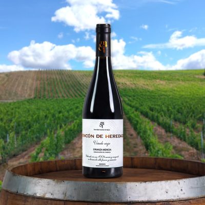 Rincón de Heredad botella de vino.